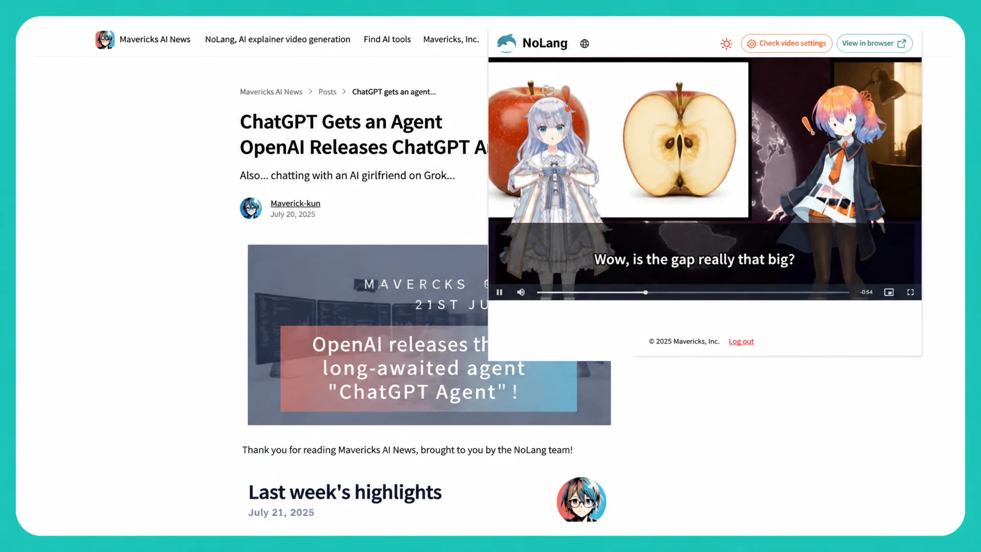 The Chrome extension turning a web article into a NoLang video in one click