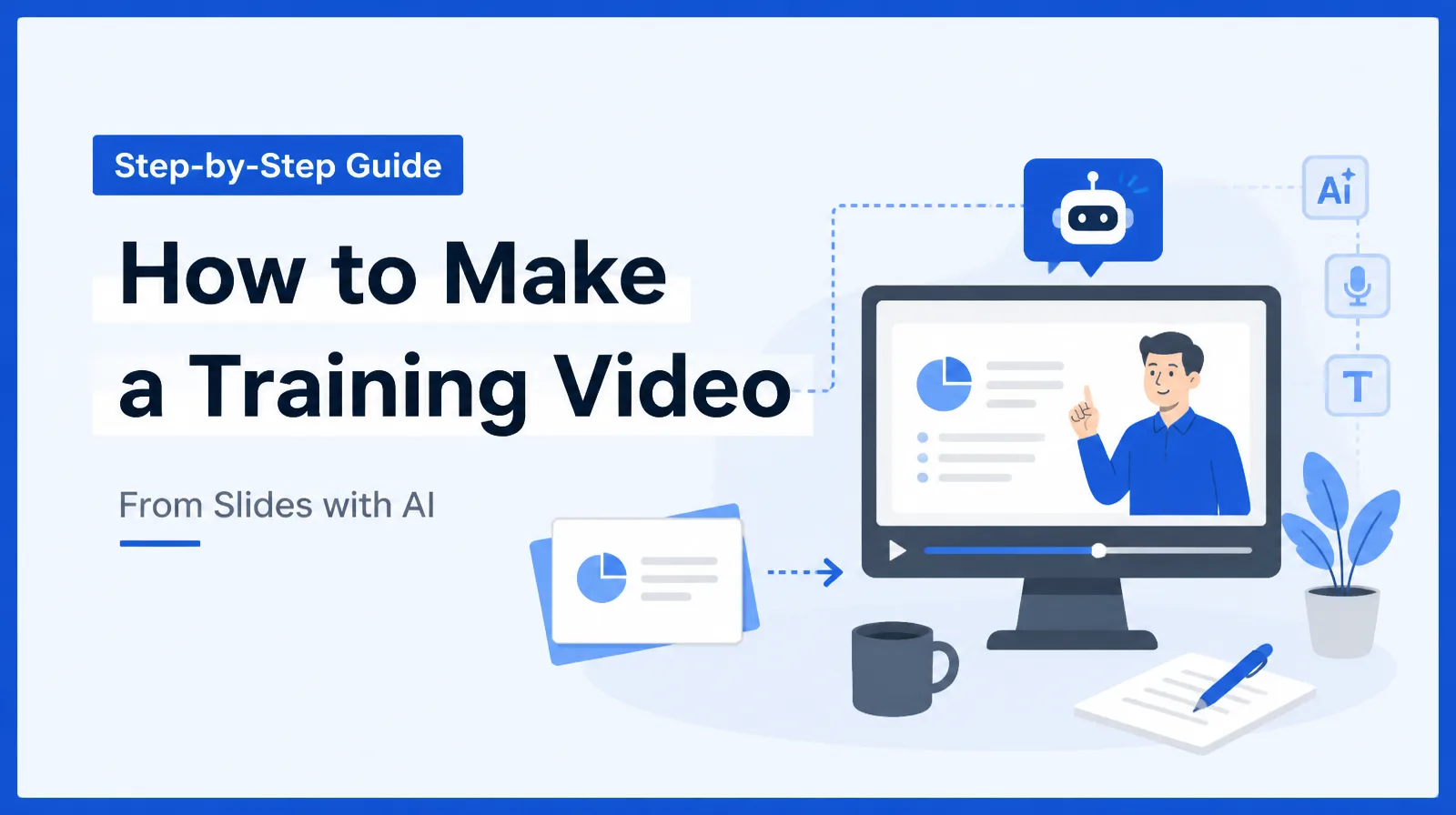Title illustration for a guide on how to make a training video