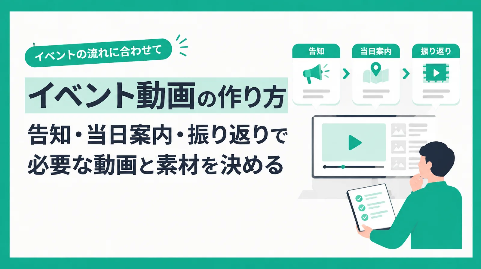イベント動画の作り方。告知・当日案内・振り返りで必要な動画と素材を決める