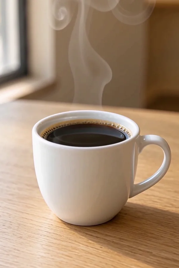 カメラが寄ったコーヒーカップの映像の一場面