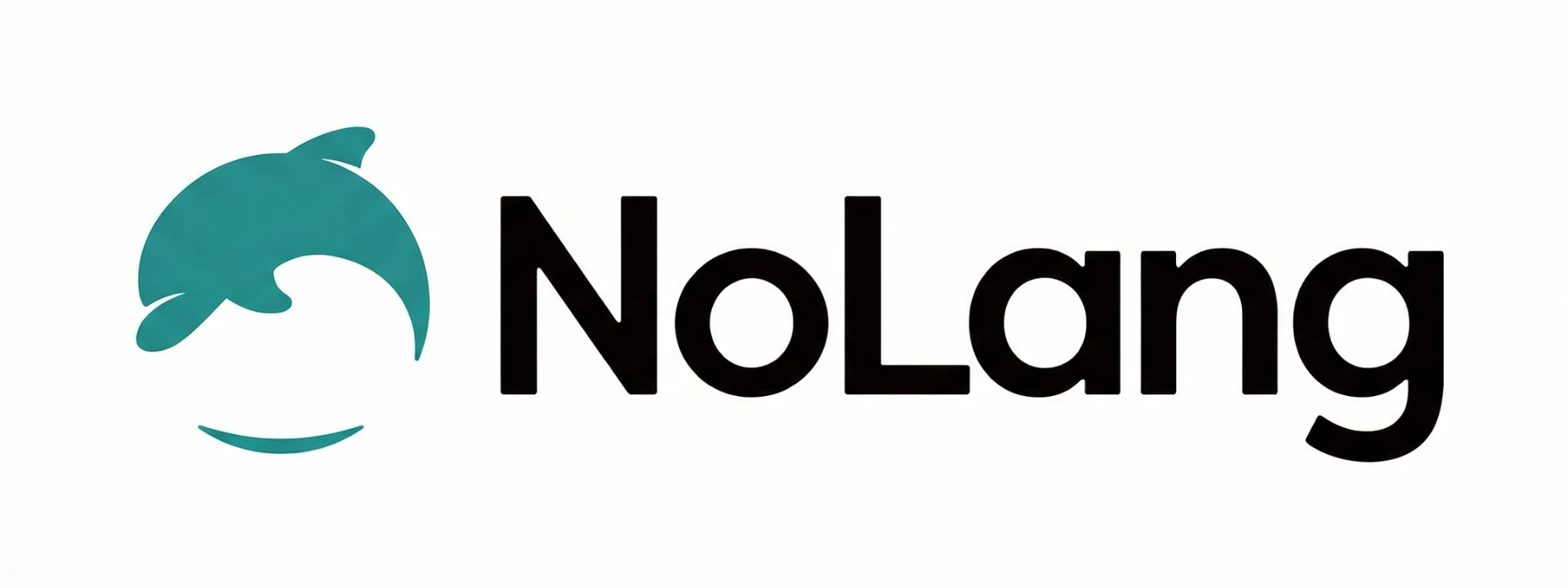 Logo of the AI video generation service NoLang, with an orca mark next to the wordmark