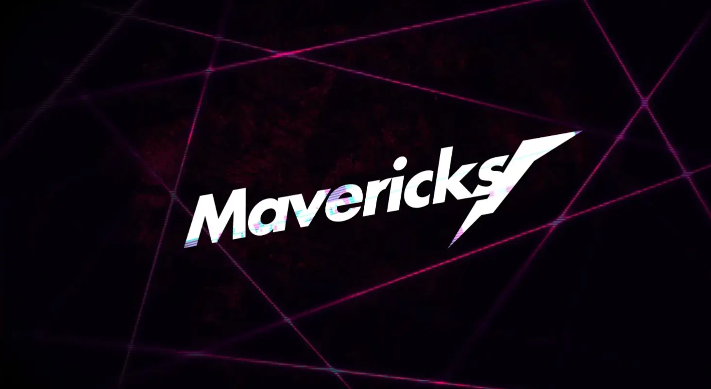 Logo of Mavericks, Inc., the company behind the video generation AI NoLang, on a dark background