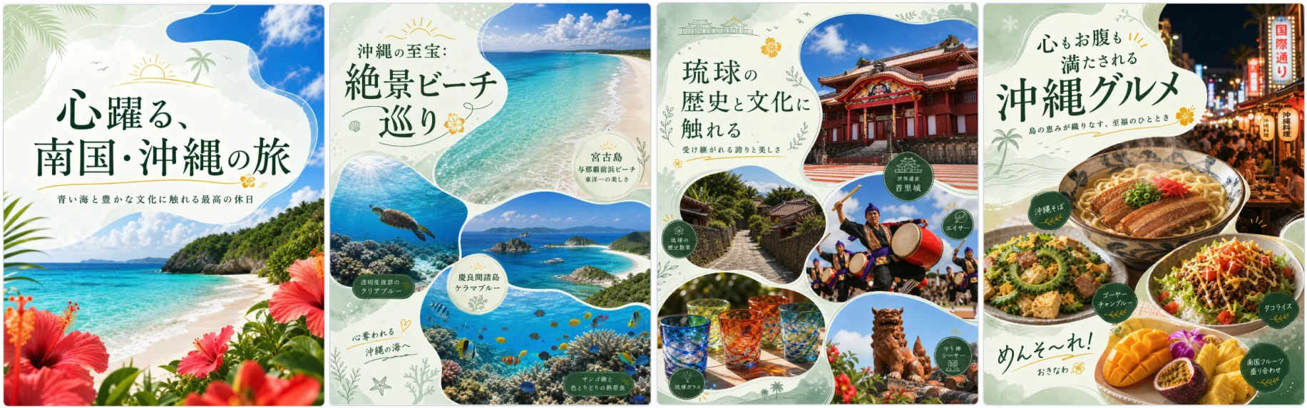 例：沖縄の魅力について紹介するフィード投稿